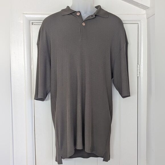 VTG Jhane Barnes Silk Polo Top Quiet Luxury Preppy Academia LG - Picture 1 of 10